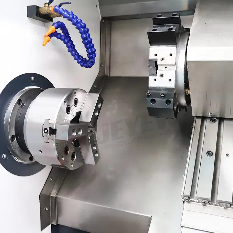 TCK46 หูความเร็วสูง CNC Slant Bed เครื่องกลึง Hine Servo ระบบ Core เครื่องยนต์เกียร์กดไฮดรอลิกสภาพใหม่ใช้ในบ้าน