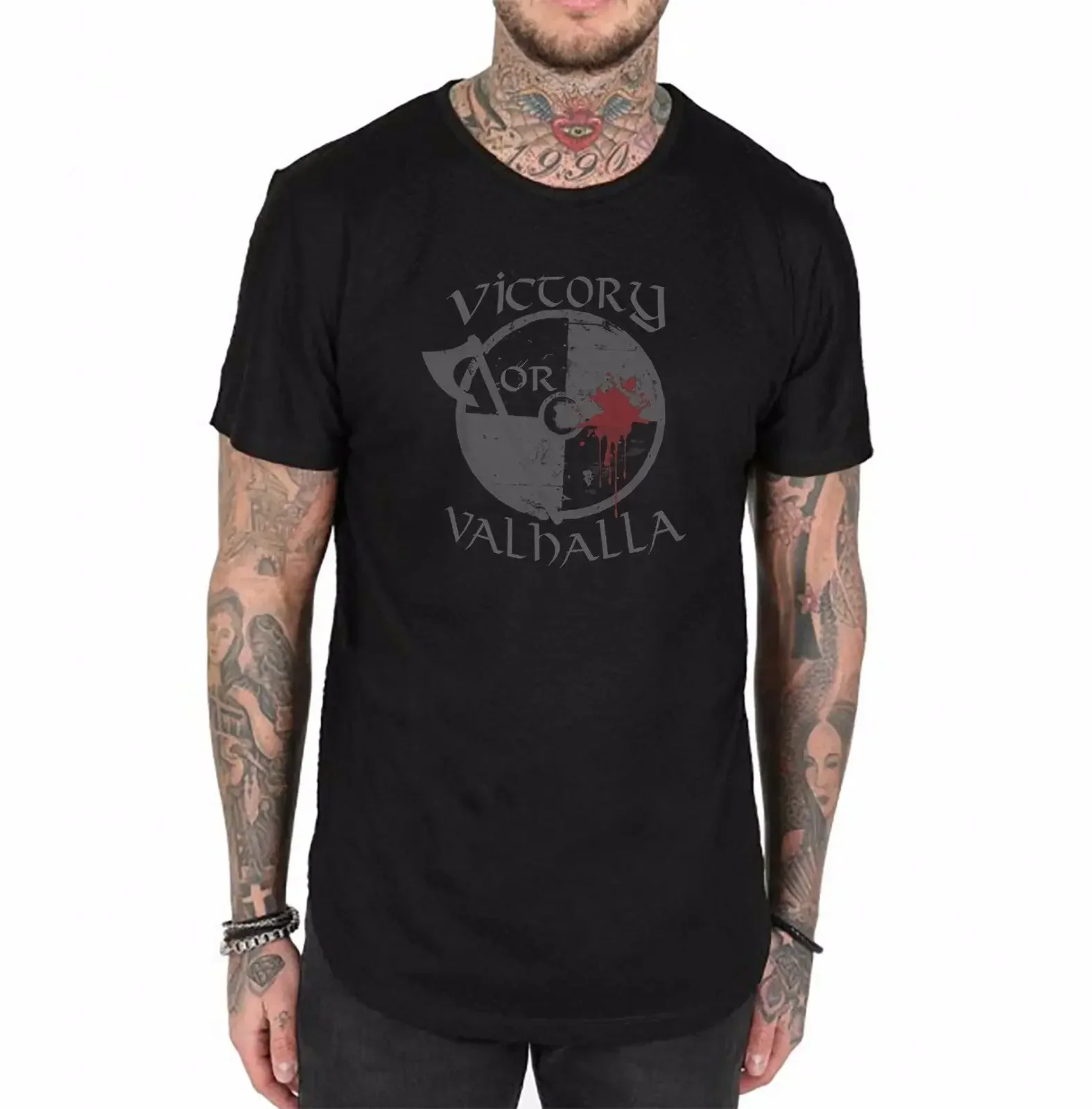 

Victory or Valhalla Ragner Warrior T-Shirt 100% Cotton O-Neck Short Sleeve Summer Casual Mens T-shirt Size S-3XL