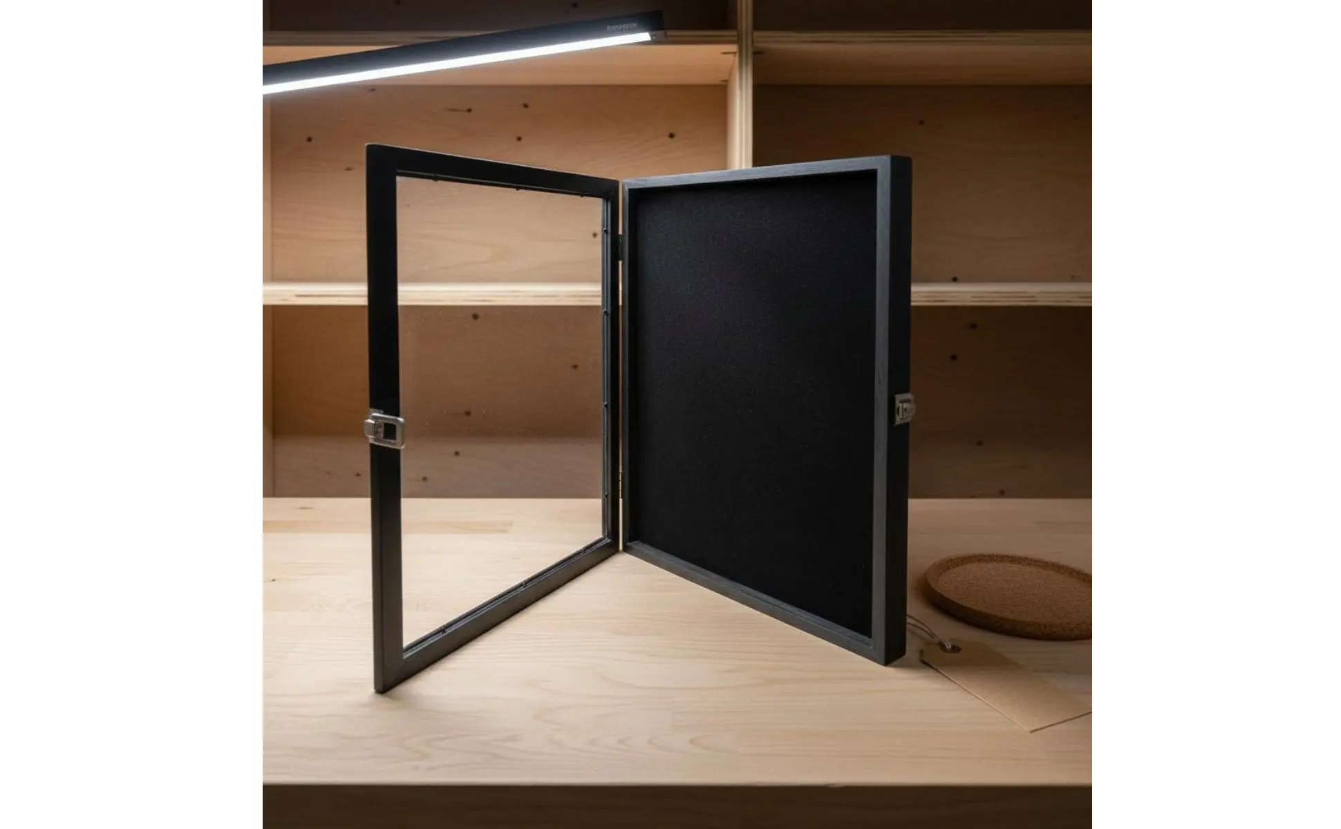 Badge Display Frame Transparent Front Medal Display Frame Badge Collector Box Dustproof Wall Mounted Collection Case