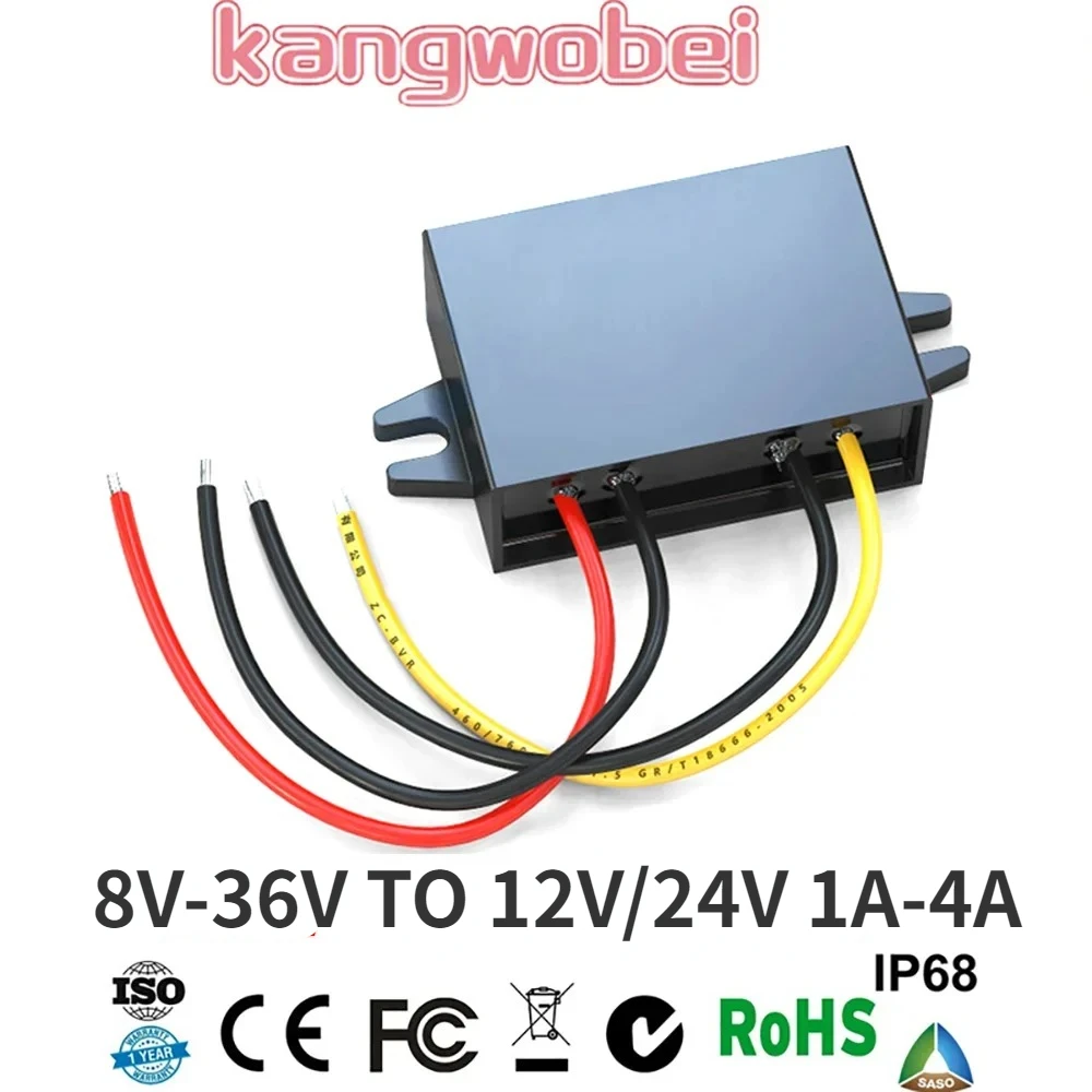 Convertitore dc dc 12v 3a 19V 30V 8-32V a 12V 24V stabilizzatore di tensione Step-down/up Car Boat Power Supply Buck Boost DC DC converter