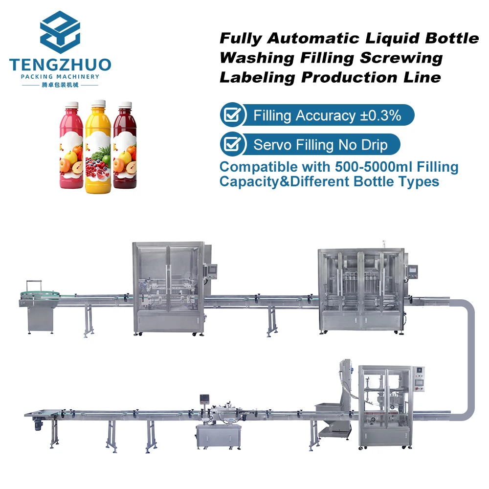 Innovative Design High Precision Smart Automatic Filling Machine Liquid Bottle Washing Filling Screwing Labeling Production Line