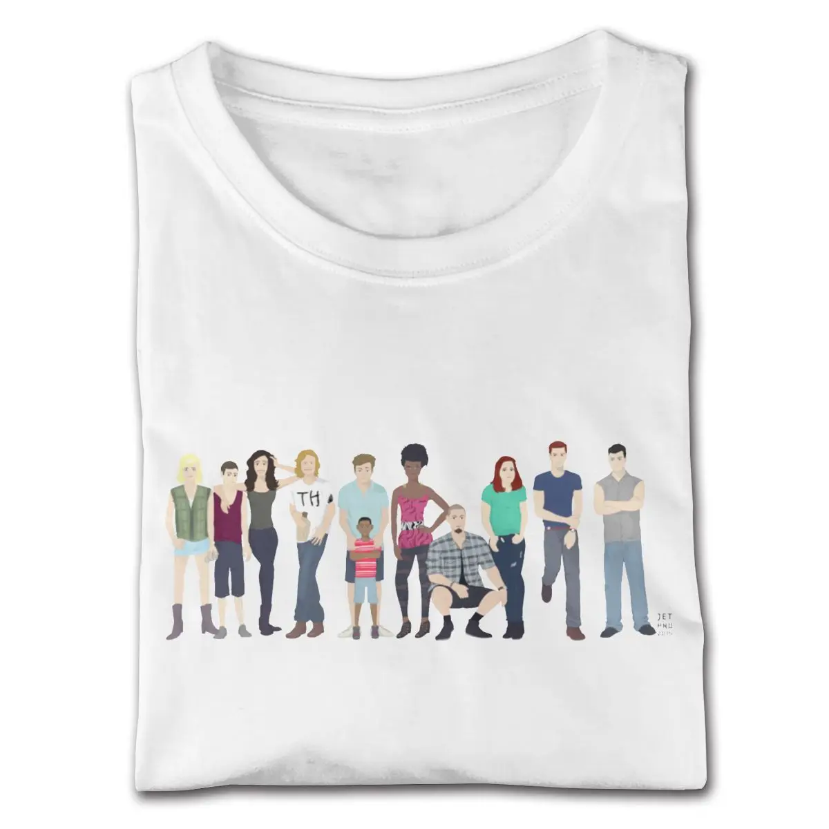 تي شيرت Rock Shameless Us بأكمام قصيرة للرجال لصديقها قميص أبيض مقاس كبير #2