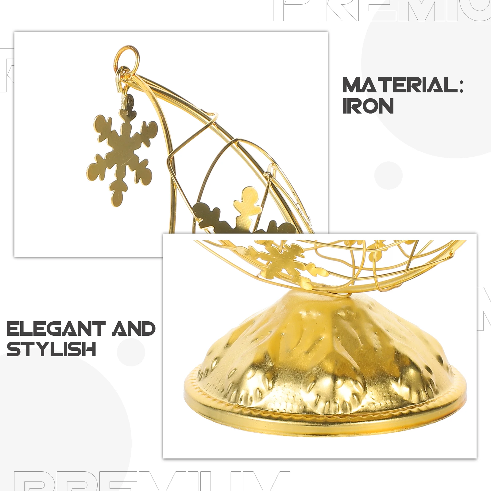 

Elegant Metal Moon Holder Golden Hollow Design Decorative Tealight Stand for Wedding Home Holiday Desktop Decor