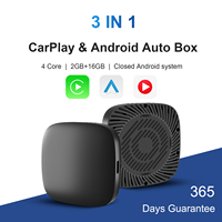 3in1 Wireless CarPlay Android Auto Android Adapter Smart AI Box Compact Size Low Latency 5.GWiFi & BT5.0 Plug & Play For 99% Car