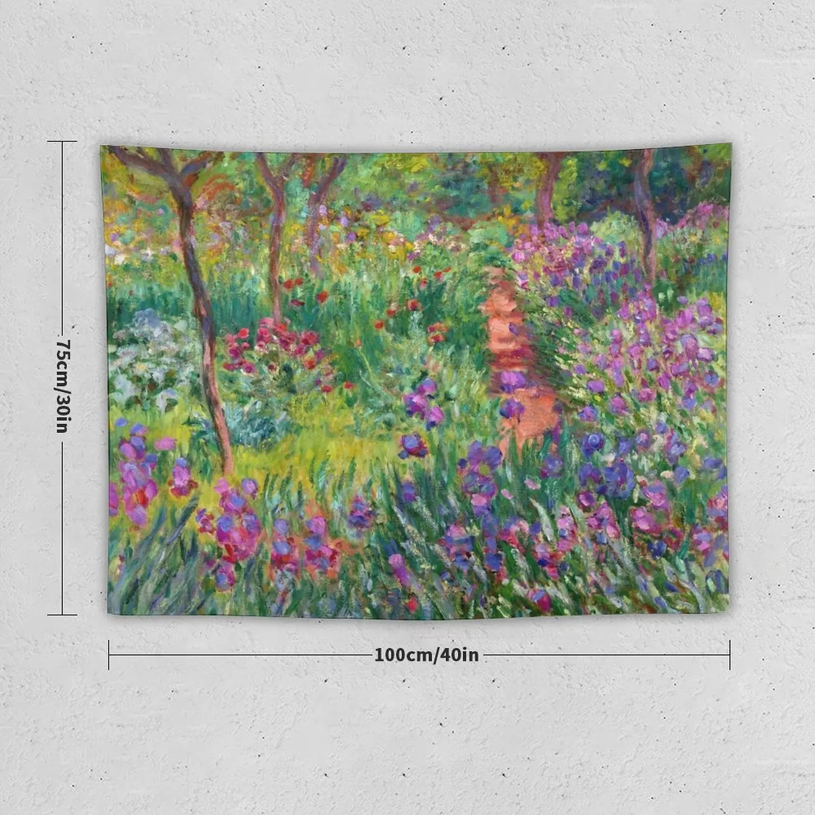 Claude Monet The iris garden at Giverny Tapestry Wall Hanging Wall Wall Coverings Art Tapestry