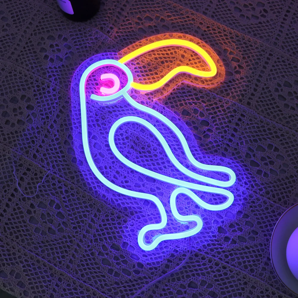 Papageien schild führte flexibles Neon