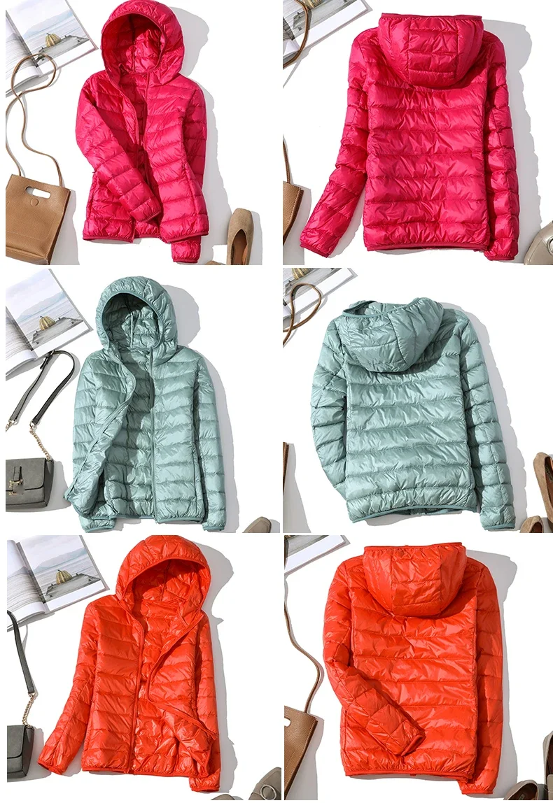 Ultra Light Down Jacket 2024 New Parkas Basic Winter Jackets Female Women Velvet Hooded Coats Autumn Down Jacket Womens Outwear