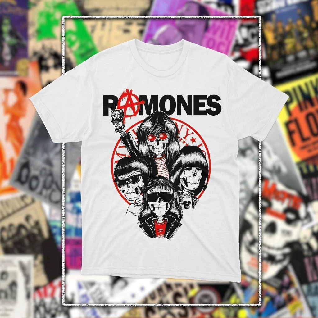 2026 The Ramones Band Punk Rock 50th Anniversary Summer Men T Shirt Unisex 100 Cotton Short Sleeve Y2k Oversized Ins Y2k