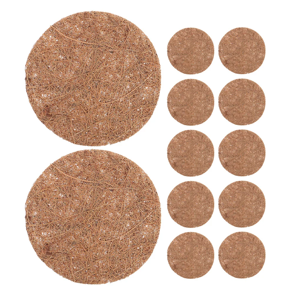 

16Pcs Anti-Leak Soil Pads Coconut Fiber Round Mats for Flowerpots Natural Nesting Pads Sturdy Garden Liners for Planters