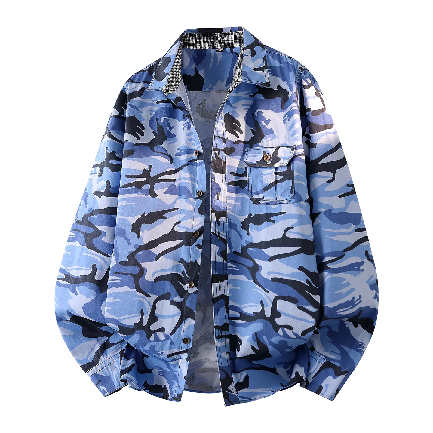 

Men's Cotton Camouflage Shirts Long Sleeve Military Style Cargo Shirt Casual Loose Fit Hiking Male Chic Breathable Work Blouse