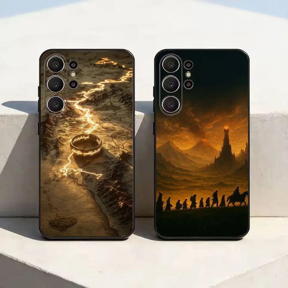 The Lord of the R-Rings Map Phone Case For Samsung S26,S24,S21,S22,,Plus S23,S30,Ultra,S20,Fe,Black Soft Silicone