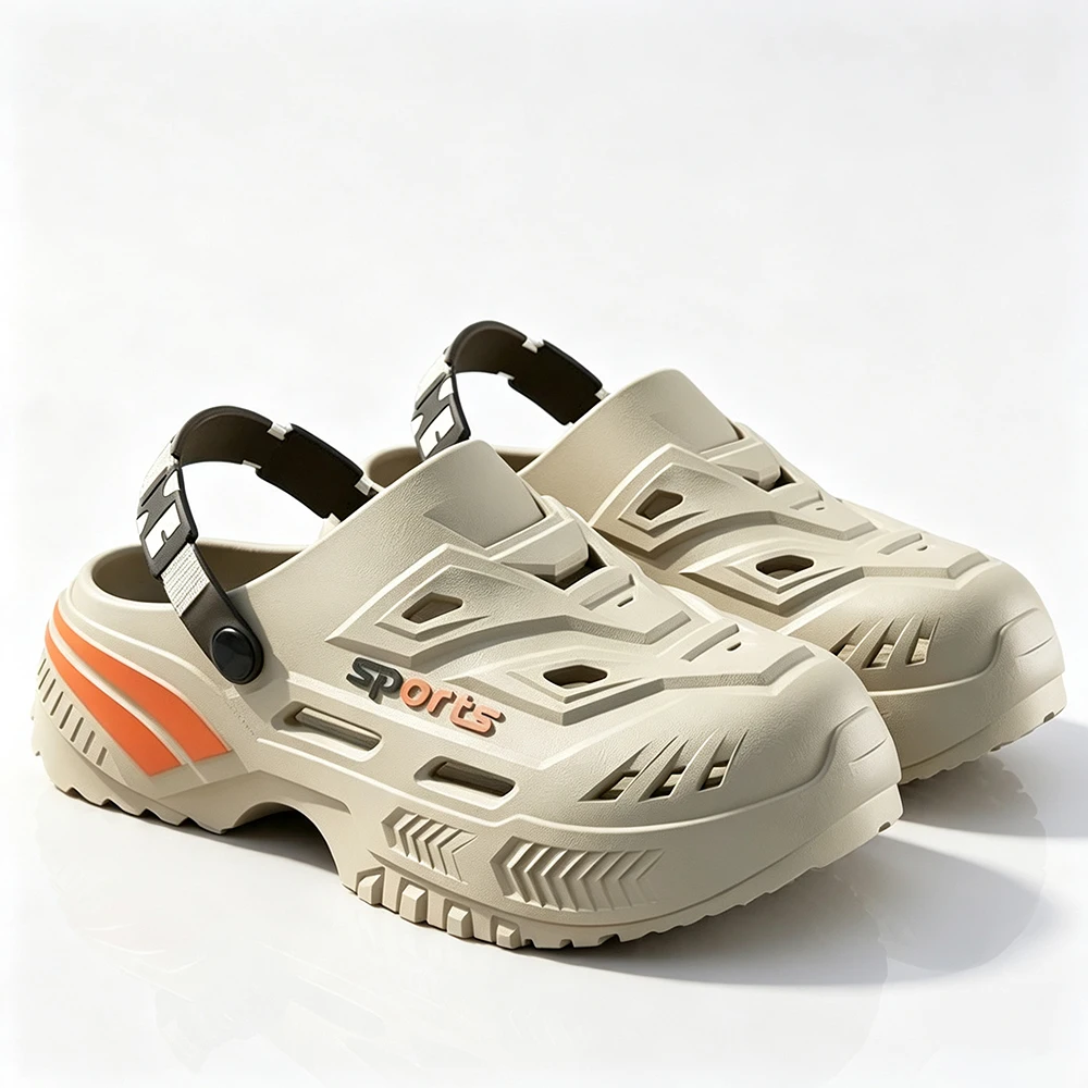 2026 Men Mecha Sports Platform EVA Garden Clogs Lightweight Anti Slip Breathable Outdoor Beach Slippers Casual Slip On Sandals