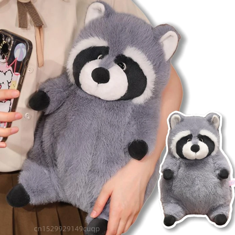 20-45cm Artificial Fat Raccoon Plush Doll Grey Round Raccoon Animal Plush Toy Super Soft Christmas Gift For Boys And Girls