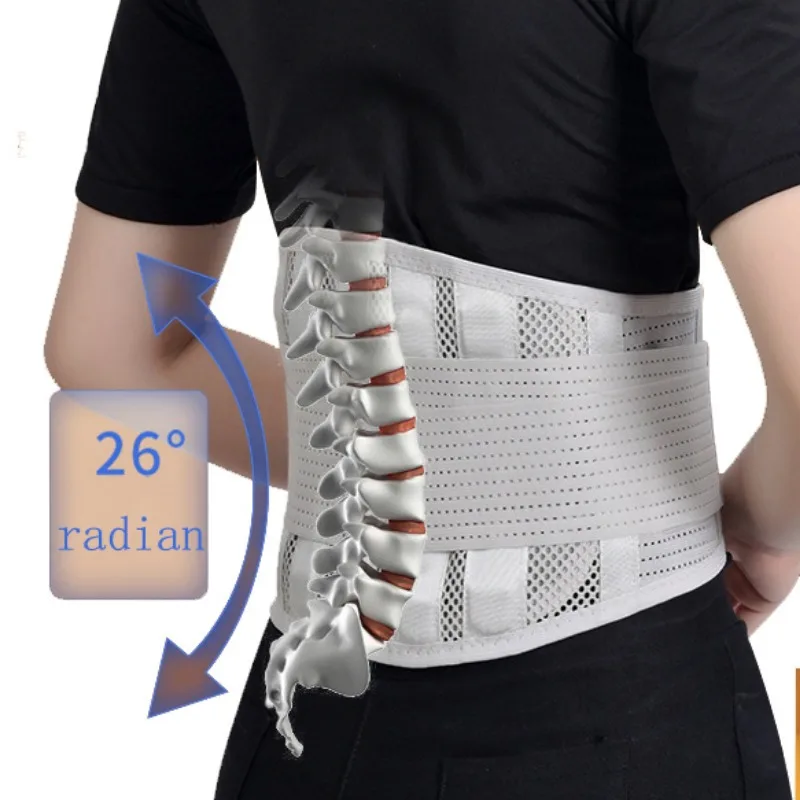 Oddychająca pas lędźwiowy z 5 wzmocnionymi płytkami nośnymi, gorset Waist Trainer z regulowaną klamerką do przepukliny dysku