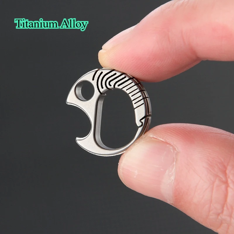 Pocket Titanium Alloy Mini Bottle Opener Portable Keychain Pendant EDC Small Tool Backpack Connection Buckle
