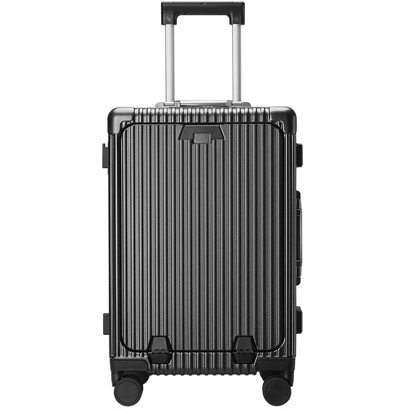 Big Luggage Multi-Function Travel Suitcase Aluminum Frame Pull Rod Case USB Charging Port With Folding Cup Holder Boarding Bag