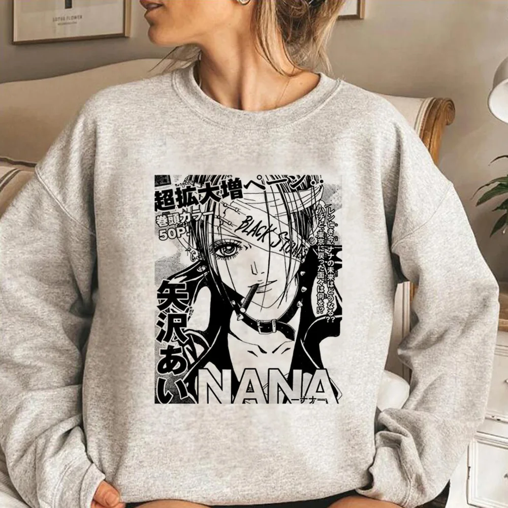 Nana Anime hoodies women sweat y2k gothic Hood women long sleeve top sweater