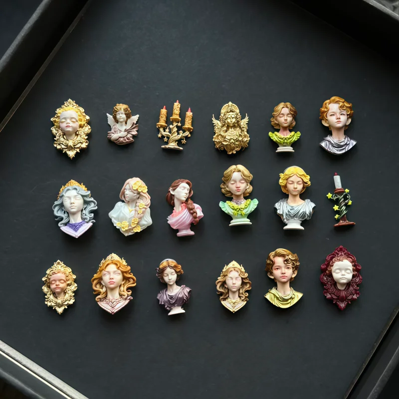 Holy Maiden Candlestick Horsehead Retro Border Pattern Angel Castle 3D Nail Accessories Transparent Silicone Mold