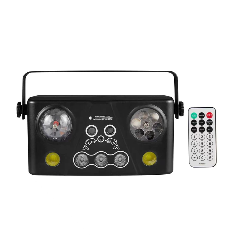 led strobe light com controle remoto magic ball dmx 512 laser dyeing padrao festa ktv disco atmosfera light event show 5in 1 01