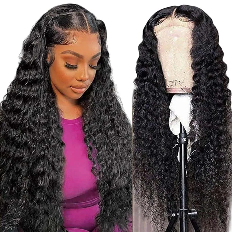 

34 Inch Deep Wave 13x4 Frontal Wig Human Hair 200% Density SD Lace 13x6 Deep Wave Human Hair Pre Plucked Wigs for Black Women