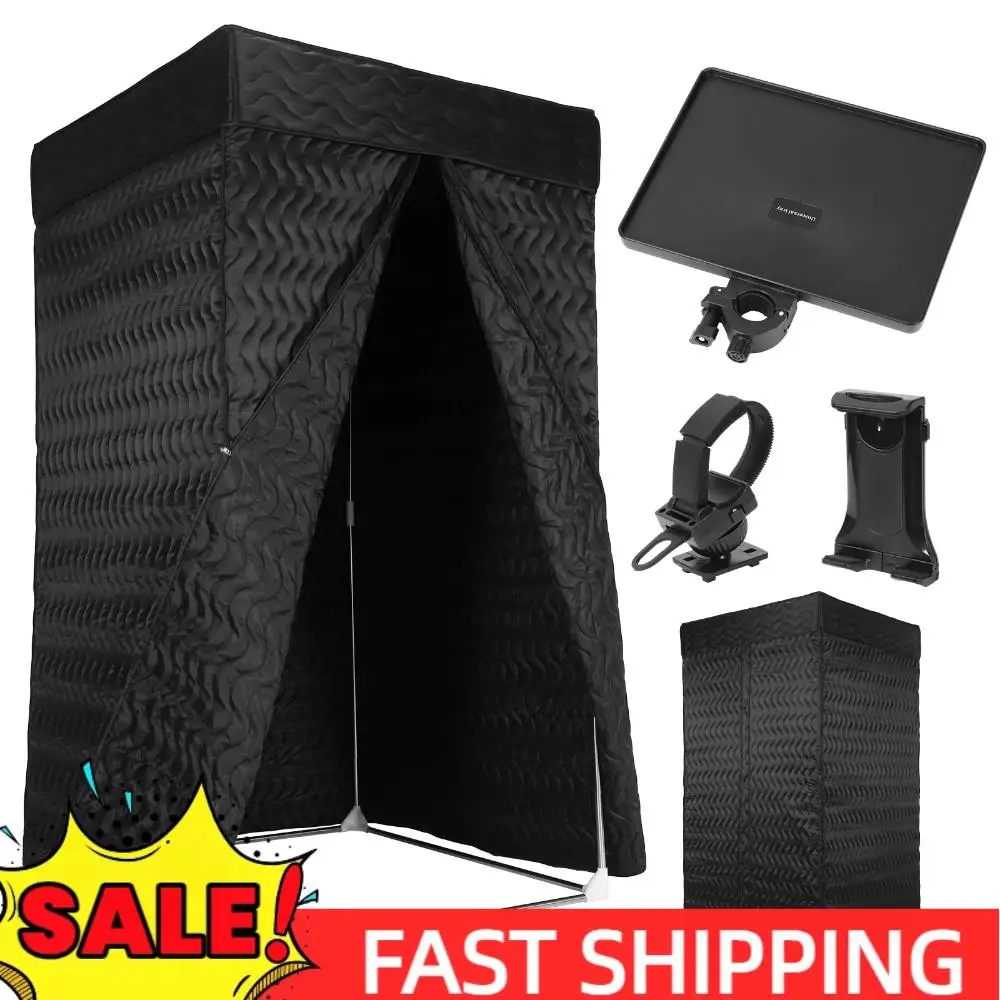 

Портативная вокальная кабина с толстыми акустическими панелями, портативная студия звукозаписи с 360-градусным ревербератором для озвучивания, подкастов, музыки и вокала