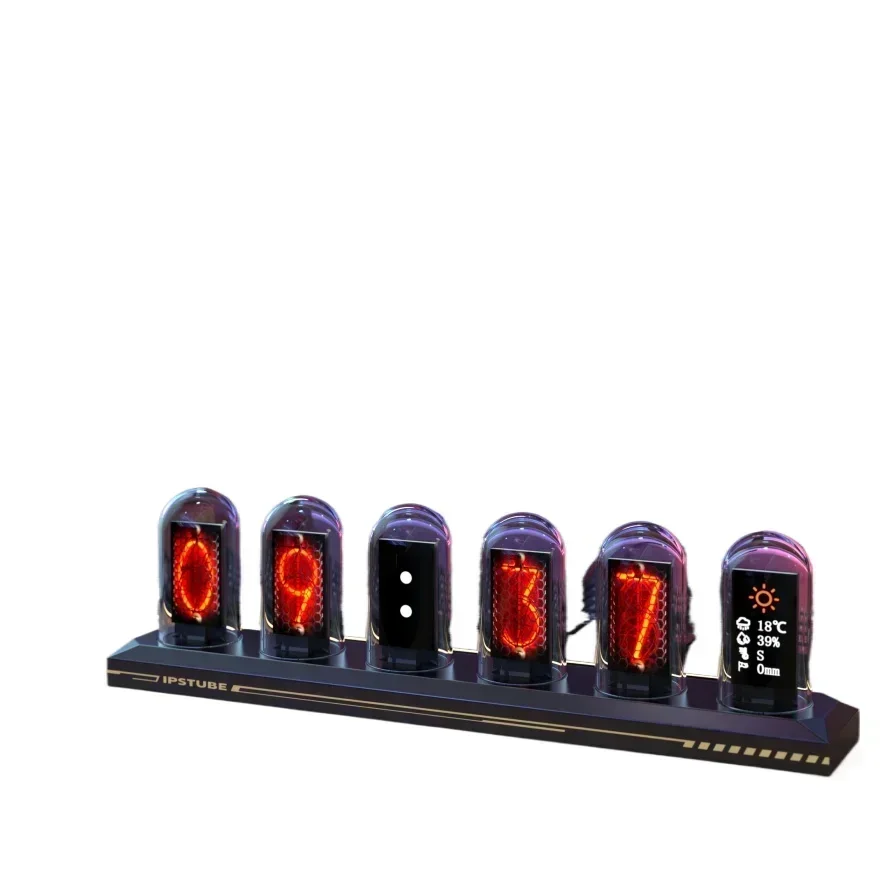 New Style IPS Creative Tube Clock Desk Decoration Digital LED Smart Alarm Clock