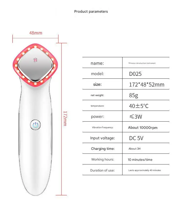 Schönheitsinstrument für das Gesicht, elektrische Essenz, Einführungsinstrument, Gesichtsfarbe, Licht, ems, heben und straffen, Schönheitsinstrument