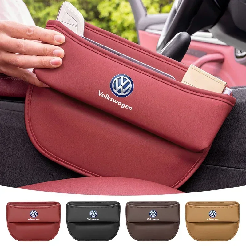 Car Seat Gap Organizer Leak-Proof Storage Box Side Seam Plug For VW GTI Polo Golf Passat Tiguan Arteon Touareg Taigo Caddy Jetta