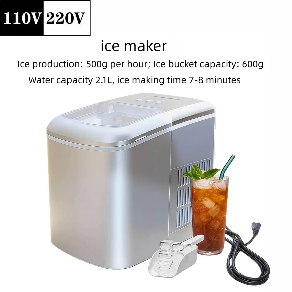 Electric Ice Maker, 9-Head Type, Household Ice Maker, Self-Cleaning Round Ice Cube Maker