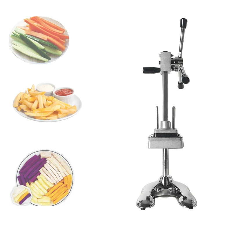 Máquina cortadora manual vertical de batatas fritas, fatiador de batata, cortador de chips com 3 lâminas, cortador de frutas e vegetais, ferramentas de cozinha