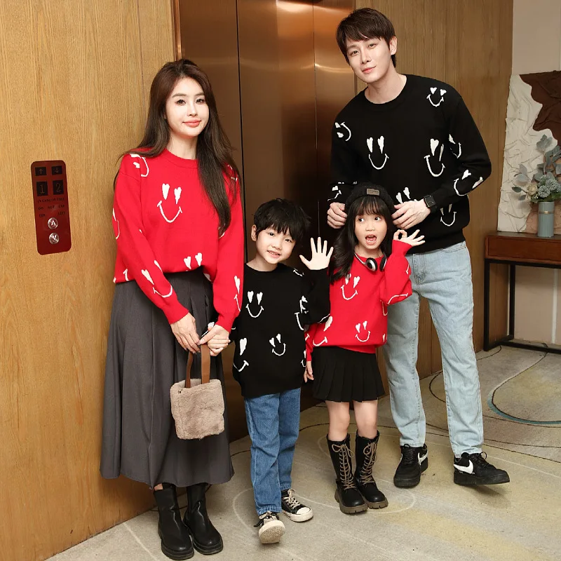 

Matching Family Sweaters Autumn Winter Mum Daughter Dad Son Knitwear Tops Couple Lovers Outfit Adults Kids Christmas Clothing