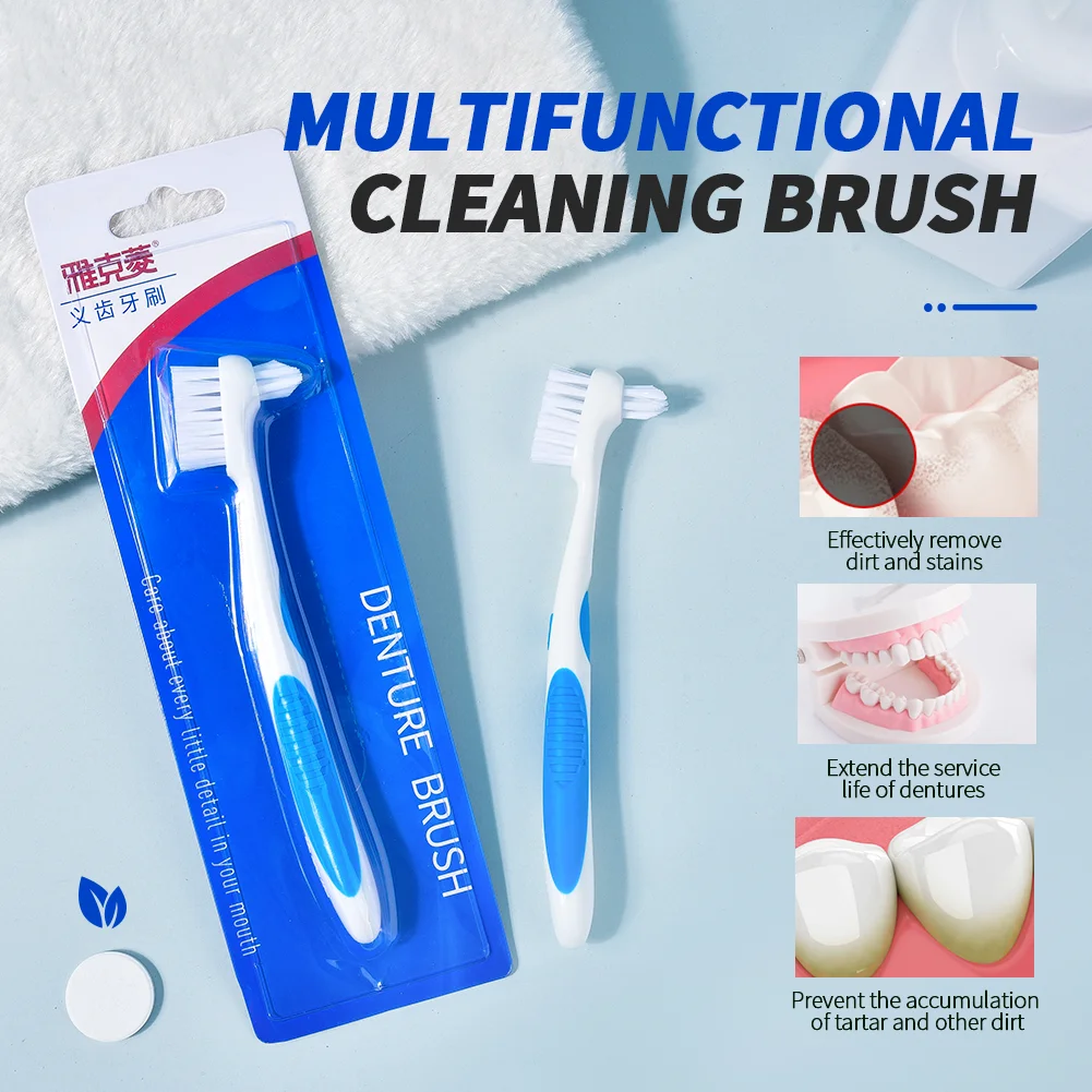 2017 Y-Kelin Denture Brush False Tooth  Soft Bristles  Teeth BrushDual Heads Antibacterial with Free Gift