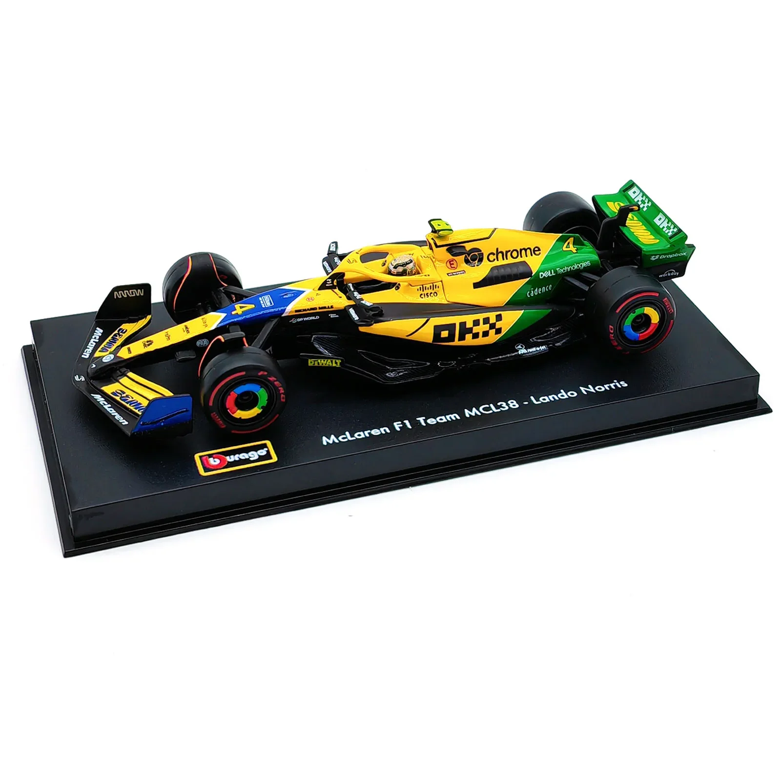 Bburago 1:43 2024 F1 Mclaren MCL38 Monaco Grand Prix Alloy Car Miniature Diecast Model #4 Lando Norris #81 Oscar Piastri Toy