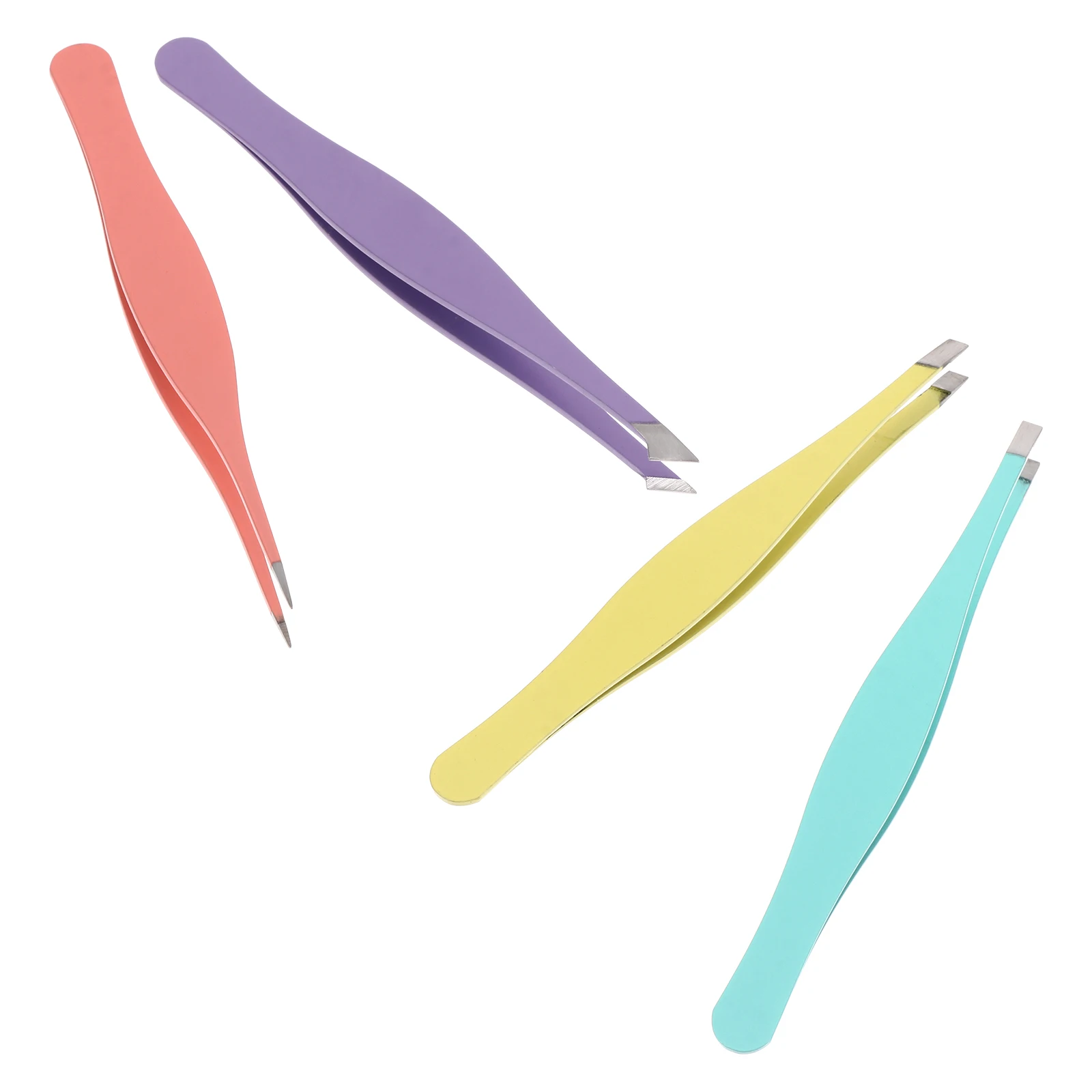 

4pcs Stainless Steel Eyebrow Tweezers Set Durable Precision Grooming Kit for Eyelash Extensions Hair Removal Tools