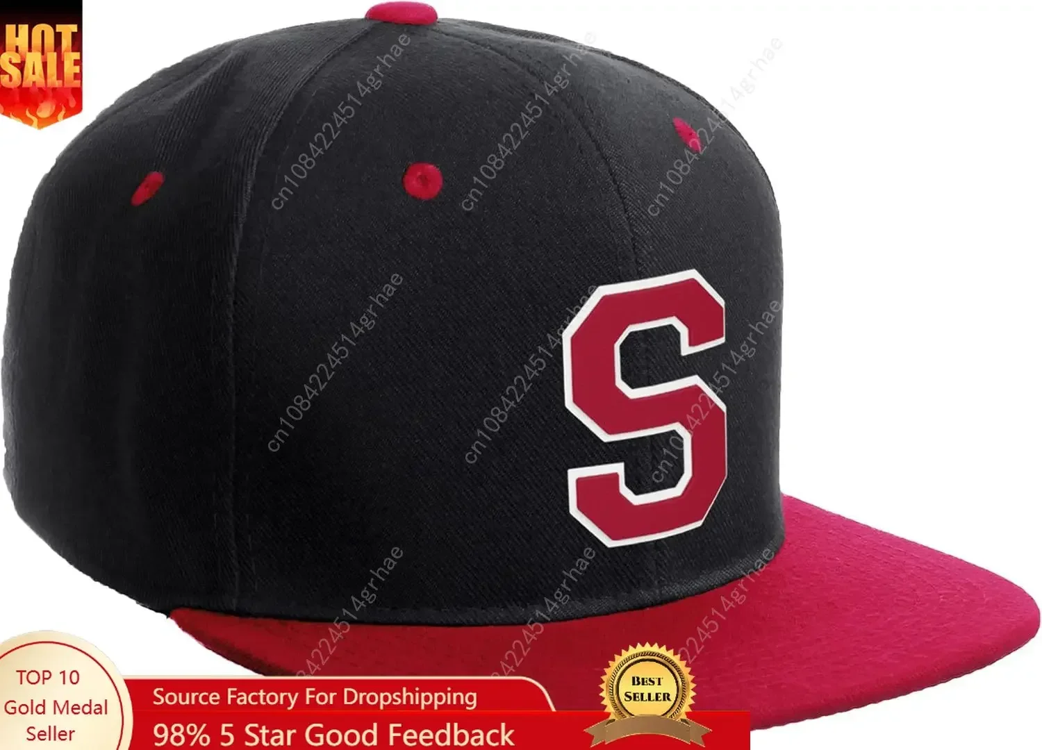 

Daxton Classic Snapback Hat Custom A to Z Initial Varsity Letters Flat Bill Visor Cap