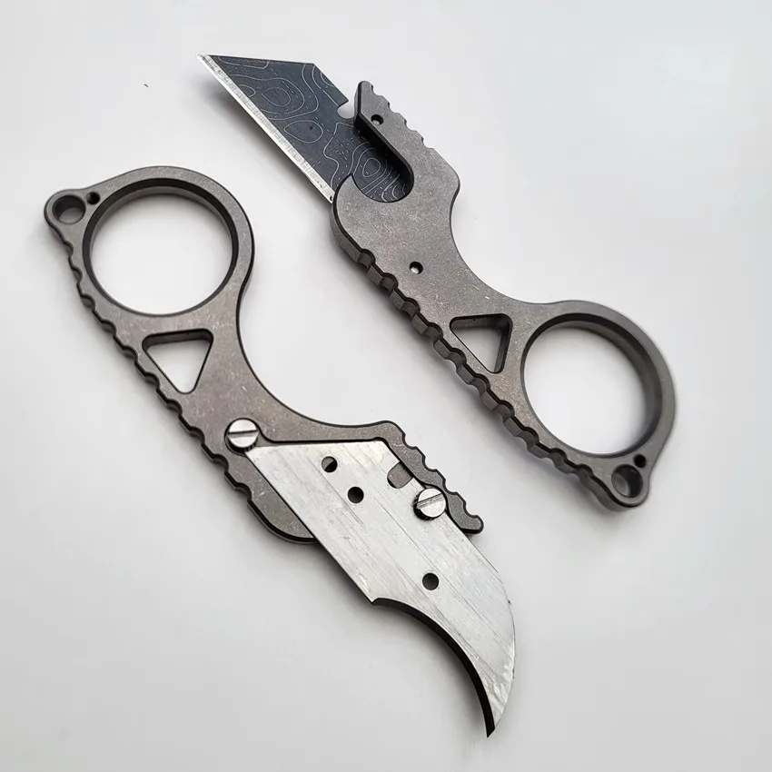 

Pure Titanium Alloy Paper Cutting Knife EDC Knife Compatible Trapezoidal Blade