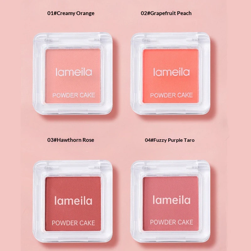 1pcs Face Blusher Matte Natural Cheek Tint Brighten Face Waterproof Face Contouring Cosmetics Blush Powder Soft Female Makeup