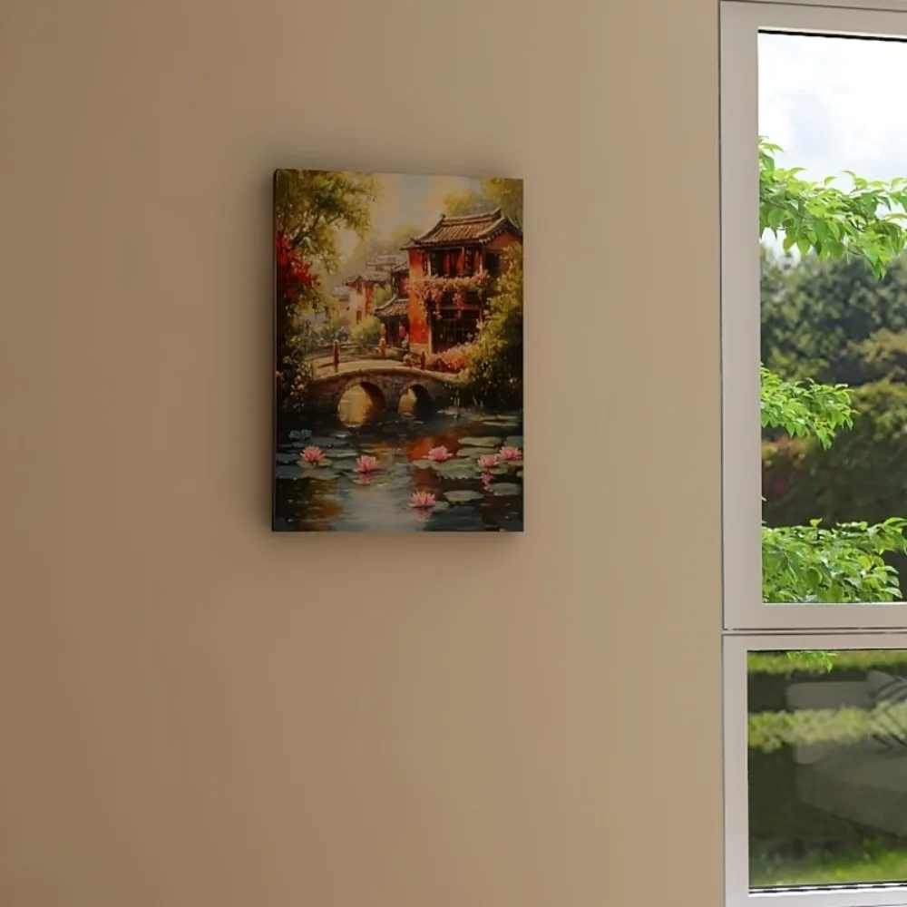 

House arch bridge, lotus leaf, can be used as living room and office decoration, suitable for interior decoration,