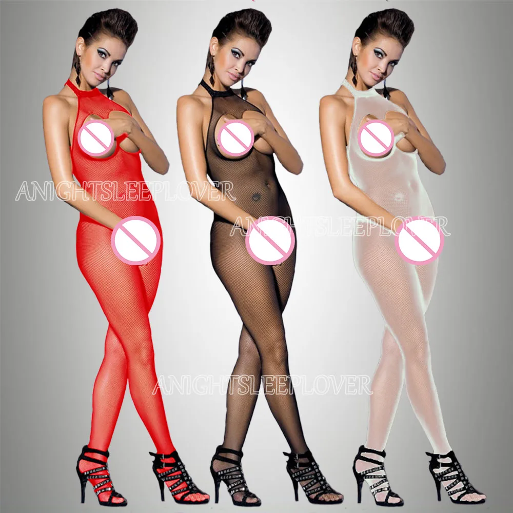 

Sexy Bodystockings Women Fishnet Open Crotch catsuit Mesh tights Lingerie Erotic Bodysuit Sleepwear Crotchless jumpsuit Teddies