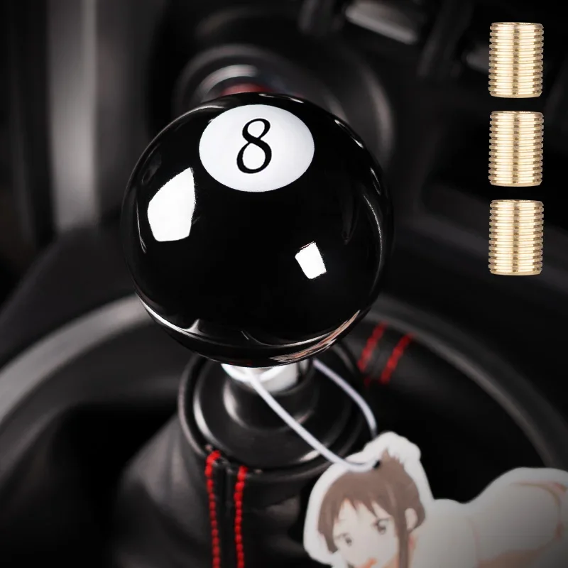 Car modification universal ball gear head No. 8 billiard ball wave stick head black No. 8 manual shift lever hand ball