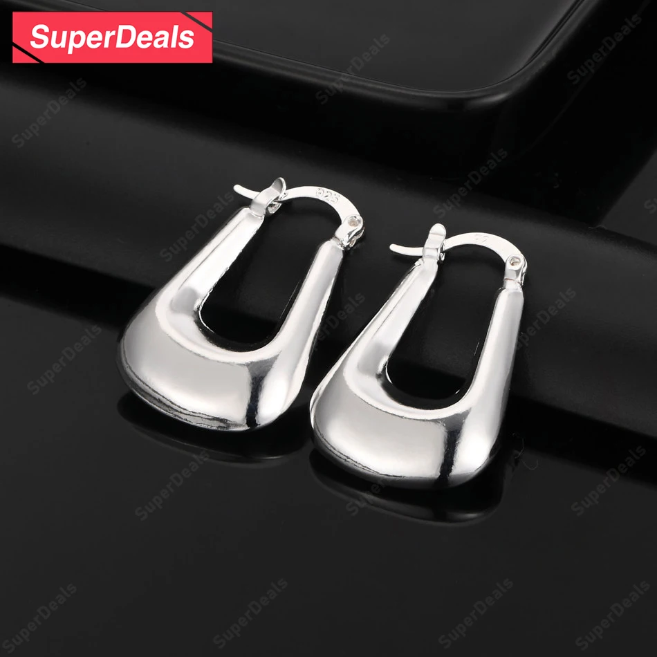 

Серьги-кольца SuperDeals из стерлингового серебра 925 пробы U-образной формы, женские вечерние модные изысканные серьги, красивые ювелирные изделия, подарок на день рождения