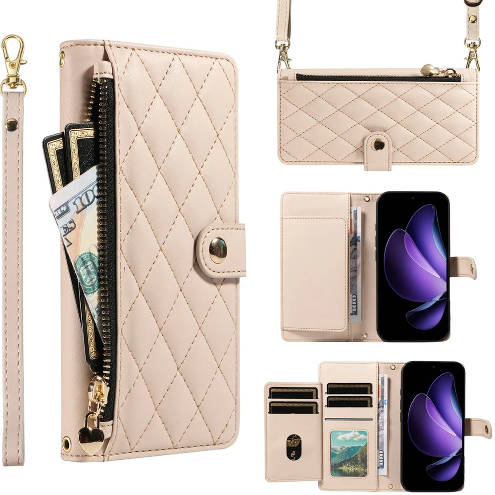 

Crossbody 5-Card Zipper Wallet Leather Coque For OPPO Realme C75 C67 C65 C63 C61 C55 C53 C51 C35 C31 C 75 67 63 61 Luxury Case