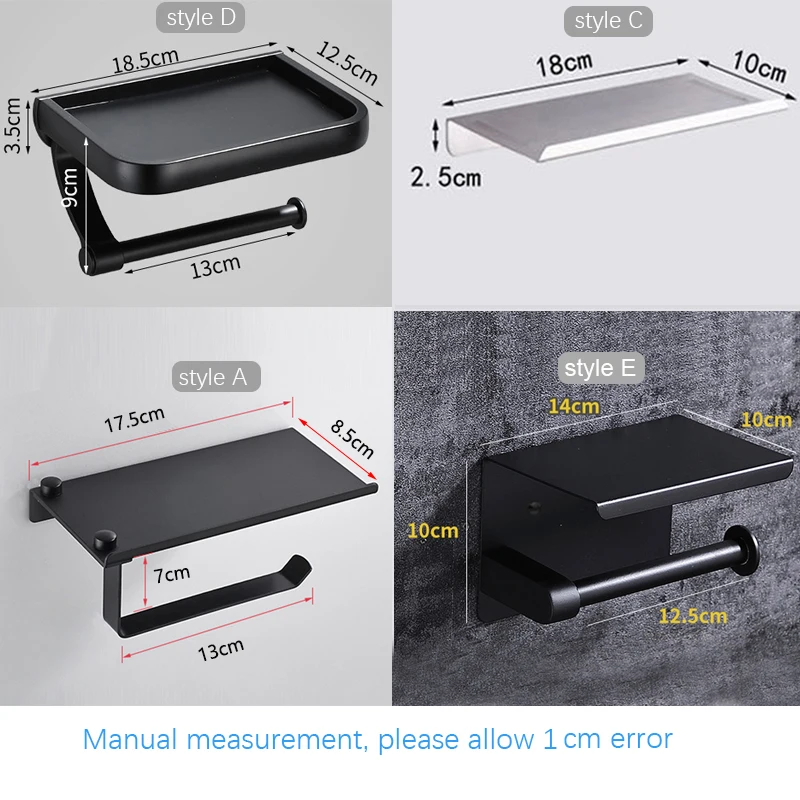 Stainless Steel Toilet Paper Holder Bathroom Wall Mount WC Paper Phone Holder Shelf Towel Roll shelf Accessories