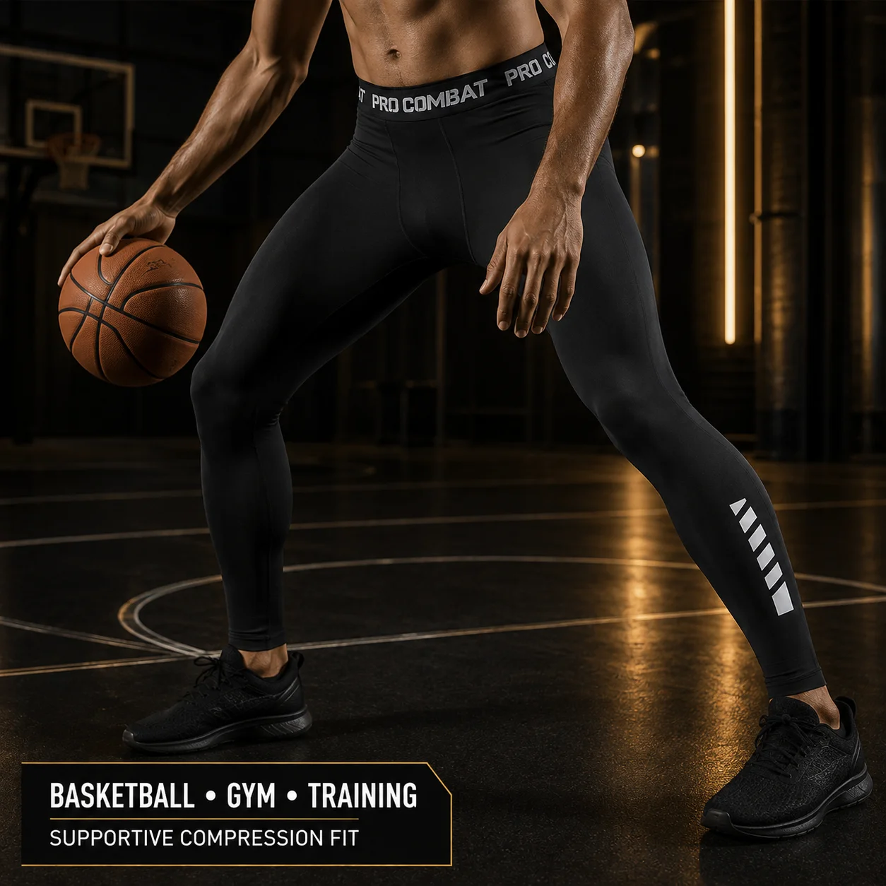 Men's Ice Silk Compression Leggings Quick Dry Stretch Running Tights Sun Protection Base Layer for Basketball Gym Training Sport