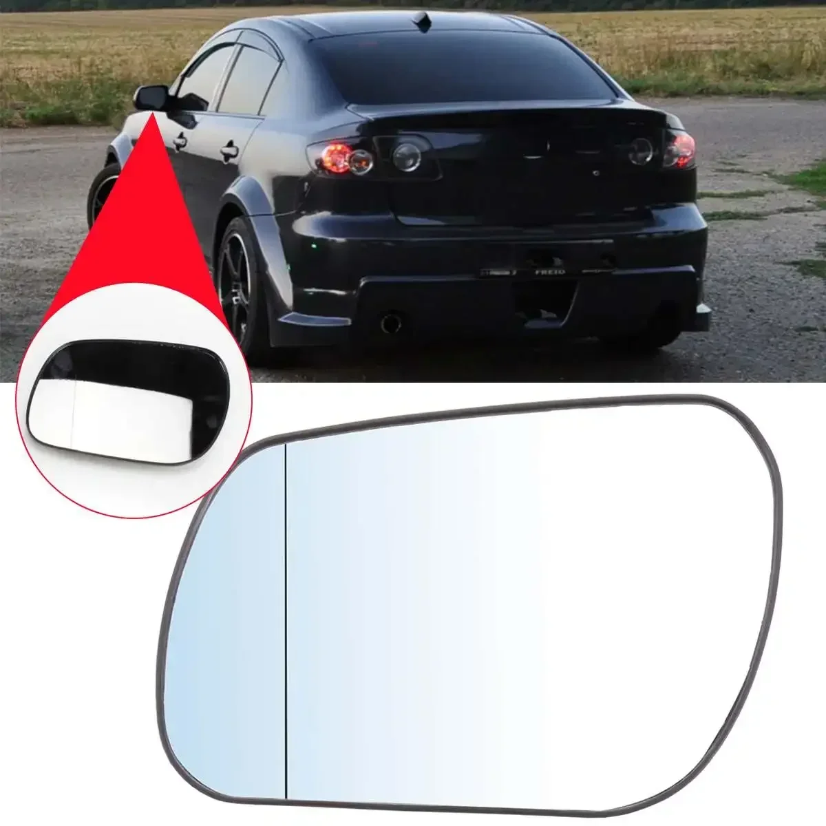 Car Left/Right Side Mirror Glass ABS Plastic+Glass Door Electric Mirror Glass for Mazda 3 2004-08 for Mazda6 2003-06 Body Kit