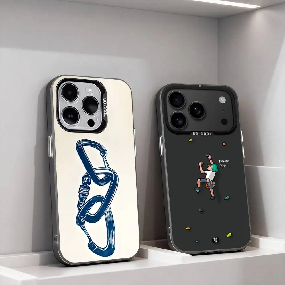 

Rock Climbing Wall Cool Phone Case For iPhone 17,16,15,14,13,12,11,Pro,XS,Max,Plus,Mini,SE4,E IMD Matte Black