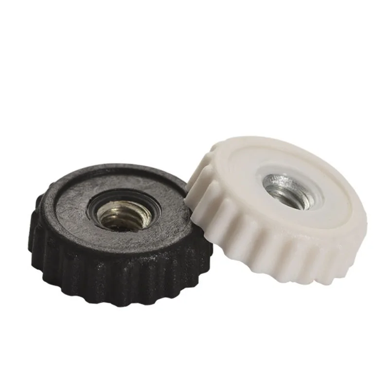 20/50/100/200/500 Stück M4 Kunststoff-Klebekopf, gerade Maserung/gemustert, Durchgangsloch, manuelle Einstellknopfmutter