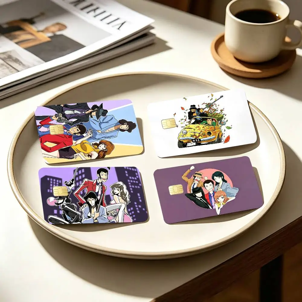 COOL L-Lupin the Third   4pcs 1Set Card Stickers Small Waterproof Chip 4PCS Card Sticker Anti-Scratch