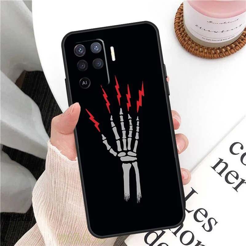 Lightning Bones Case For OPPO Find X3 X5 Pro A52 A72 A54 A74 A94 A5 A9 A31 A53 A15 A83 A91 A93 Full Cover