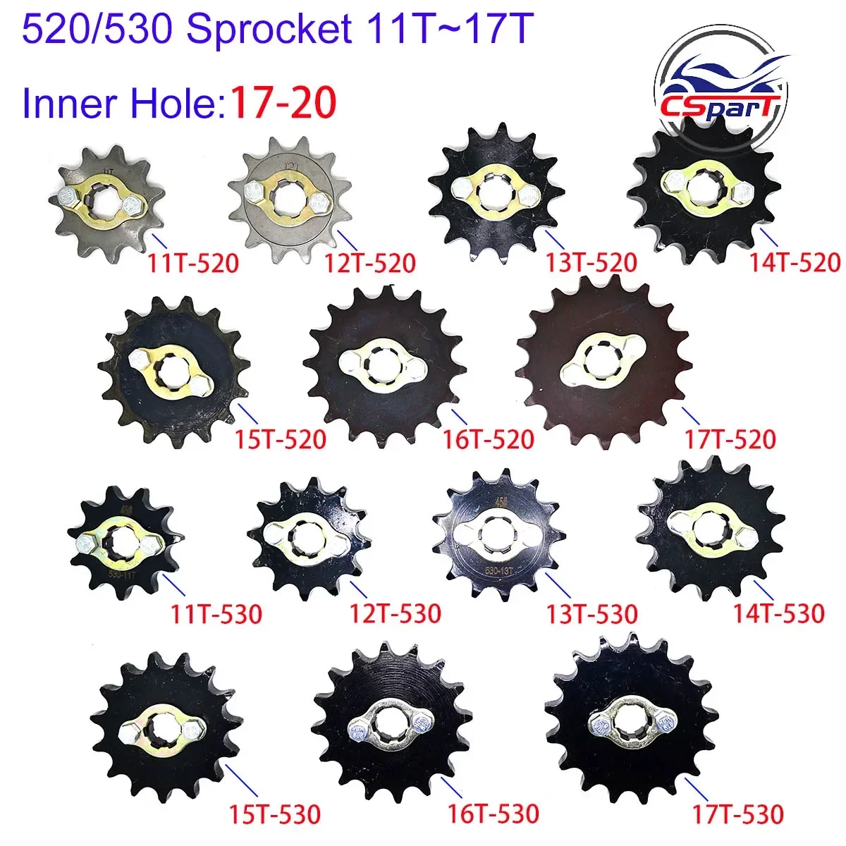 11T 12T 13T 14T 15T 16T 17T 520 530 Front Engine Sprocket For Honda Motorcycle ATV Dirt Pit bike Buggy 150CC 200CC 250CC 300CC